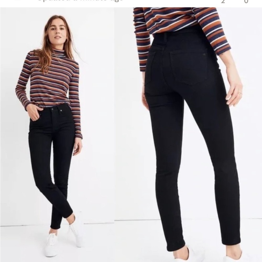 Madewell 9" High-Rise Skinny Black Jean Size 26